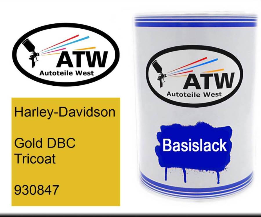 Harley-Davidson, Gold DBC Tricoat, 930847: 500ml Lackdose, von ATW Autoteile West.